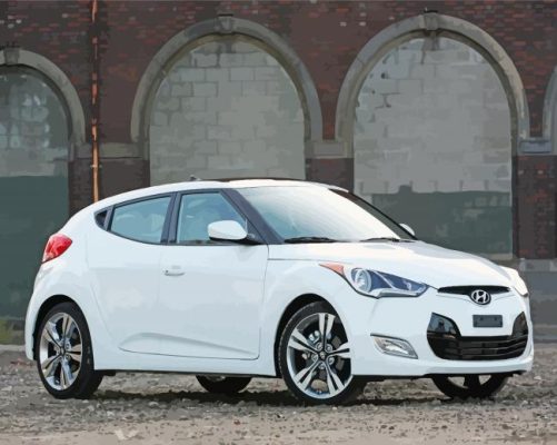 White Hyundai Veloster Paint By Numbers