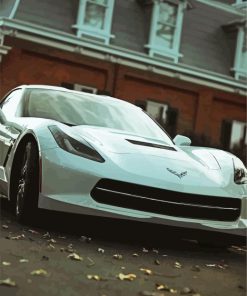 White Corvette Paint By Numbers