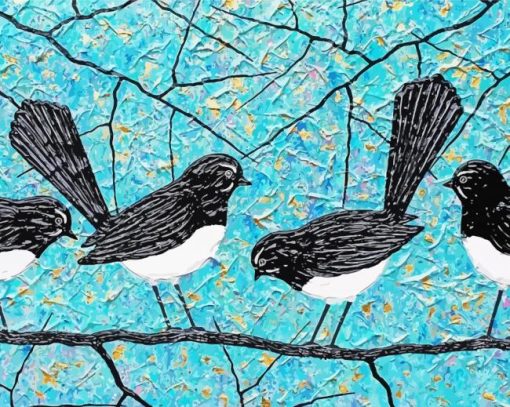 Willie Wagtail Birds Art Paint By Numbers