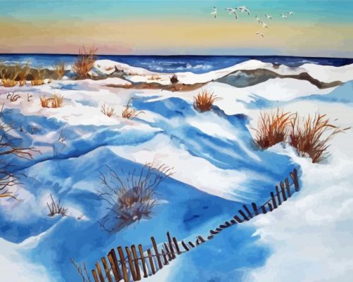 Winter Beach Art Paint By Numbers