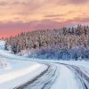 Winter Road Sunset Paint By Numbers