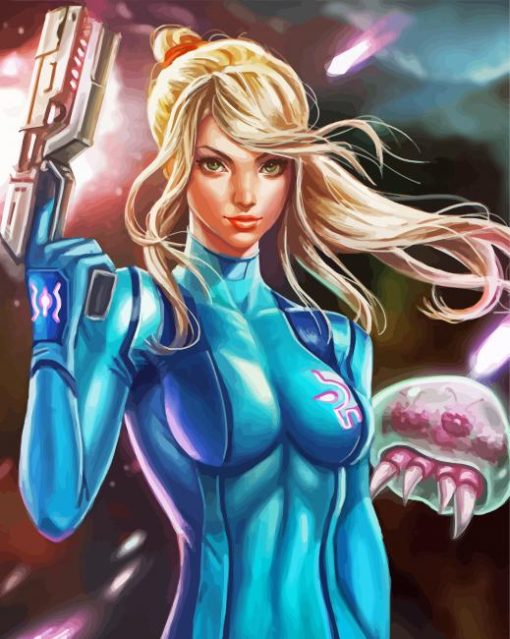 Zero Suit Samus Art Paint By Numbers