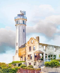 Abandoned Lighthouse In Alcatraz Island Paint By Numbers