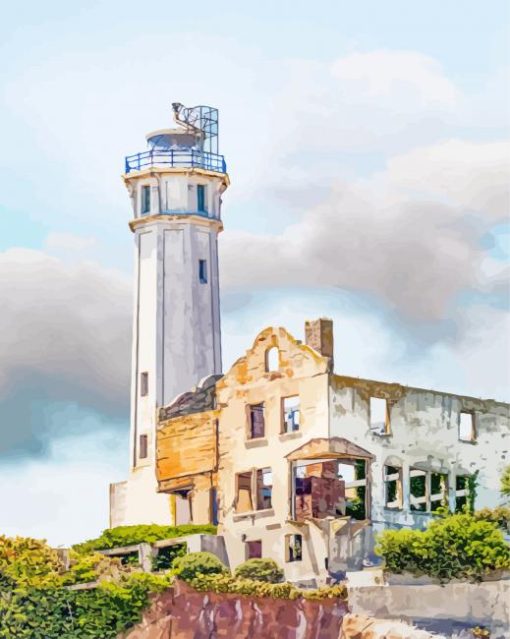 Abandoned Lighthouse In Alcatraz Island Paint By Numbers