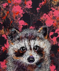 Abstract Baby Raccoon Paint By Numbers