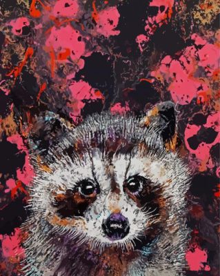 Abstract Baby Raccoon Paint By Numbers