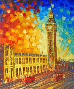 Abstract Big Ben Building Paint By Numbers