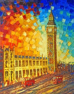 Abstract Big Ben Building Paint By Numbers