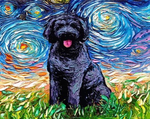 Abstract Black Goldendoodle Paint By Numbers