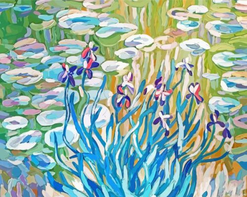 Abstract Irises By Monet Paint By Numbers