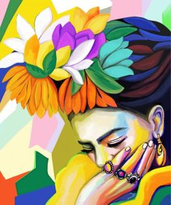 Abstract Lady With Flowers In Hair Paint By Numbers