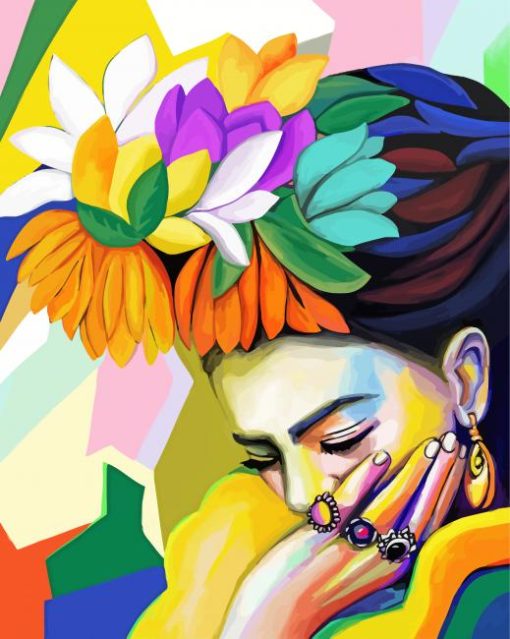 Abstract Lady With Flowers In Hair Paint By Numbers