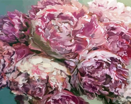 Abstract Pink Peach Peonies Paint By Numbers