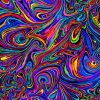 Abstract Bright Rainbow Swirl Paint By Numbers