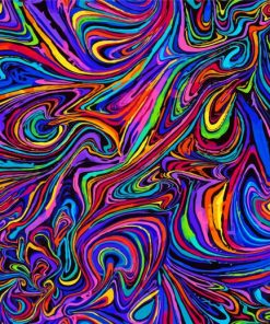 Abstract Bright Rainbow Swirl Paint By Numbers