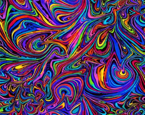 Abstract Bright Rainbow Swirl Paint By Numbers