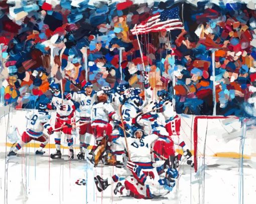 Abstract Miracle On Ice Paint By Numbers