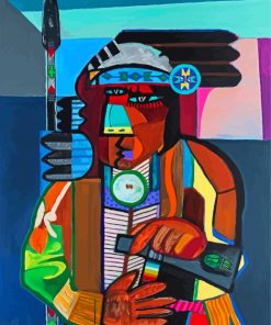 Abstract Native Man John Nieto Paint By Numbers