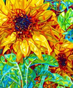 Abstract Sunflowers Paint By Numbers