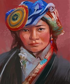 Abstract Tibet Girl Paint By Numbers