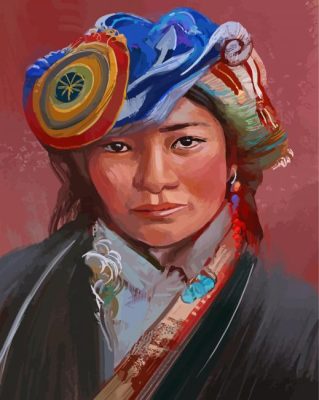 Abstract Tibet Girl Paint By Numbers