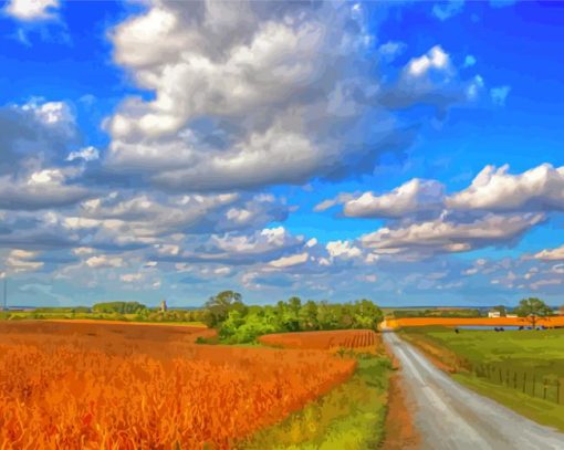 Aeshetic Cornfields Paint By Numbers