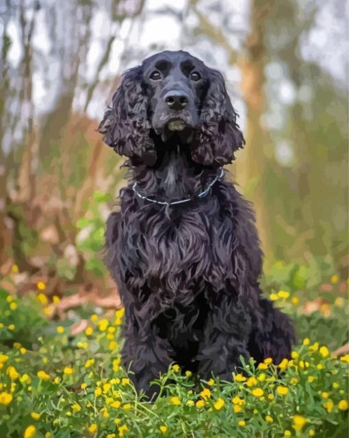 Aesthetic Black Cocker Spaniel Paint By Numbers