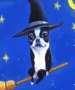 Aesthetic Boston Terrier Witch Paint By Numbers