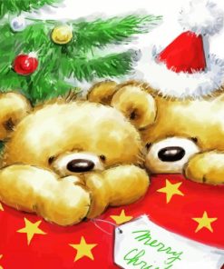 Aesthetic Christmas Bear Paint By Numbers