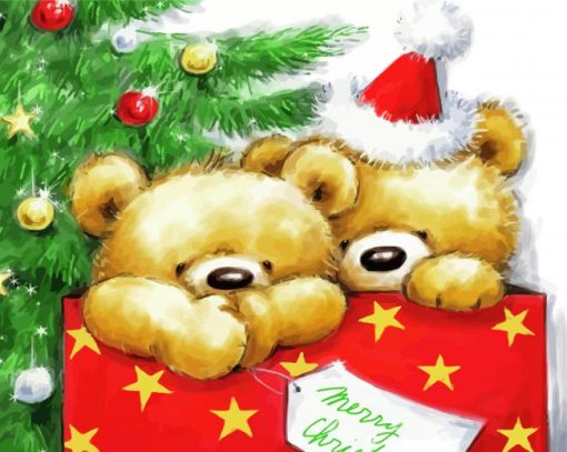 Aesthetic Christmas Bear Paint By Numbers