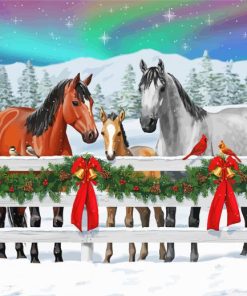 Aesthetic Christmas Horse Paint By Numbers