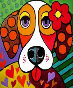 Aesthetic Cubism Dog Paint By Numbers