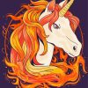 Aesthetic Fire Unicorn Paint By Numbers