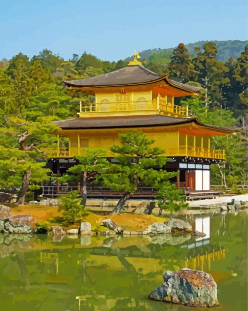 Aesthetic Golden Palace Japan Paint By Numbers