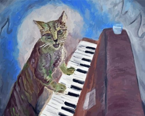 Aesthetic Jazz Cat Paint By Numbers