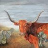 Aesthetic Longhorn Cows With Cactus Paint By Numbers