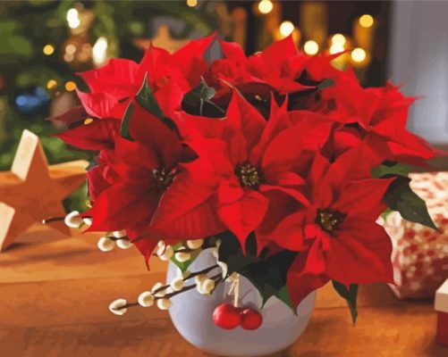 Aesthetic Poinsettia Paint By Numbers