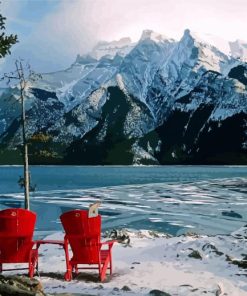 Aesthetic Red Chairs Lake Paint By Numbers