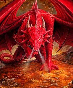 Aesthetic Red Dragon Paint By Numbers