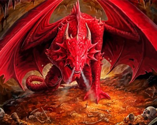 Aesthetic Red Dragon Paint By Numbers