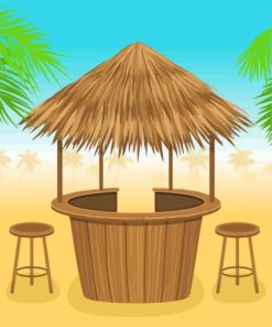 Aesthetic Tiki Hut Paint By Numbers