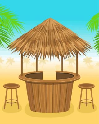 Aesthetic Tiki Hut Paint By Numbers