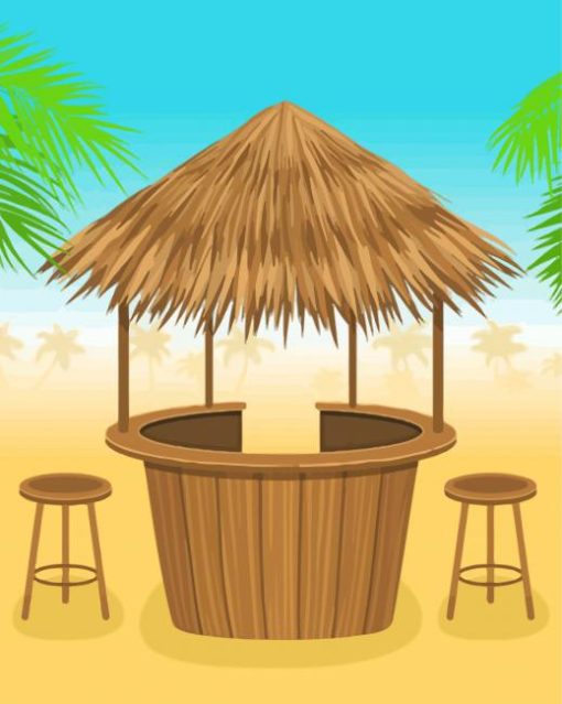 Aesthetic Tiki Hut Paint By Numbers