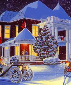 Aesthetic Traditional Christmas Night Paint By Numbers