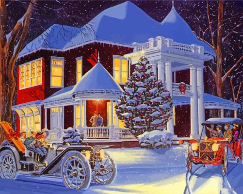 Aesthetic Traditional Christmas Night Paint By Numbers