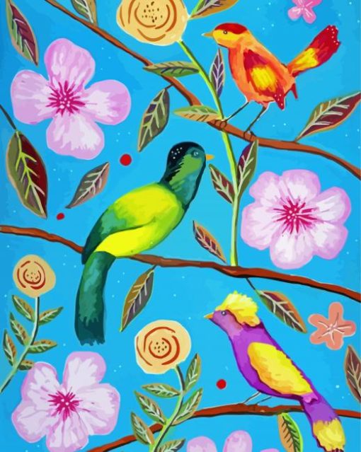 Aesthetic Whimsical Birds Paint By Numbers