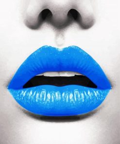 Aesthetic Blue Lips Paint By Numbers