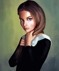 Aesthetic Girl With Violet Eyes Paint By Numbers