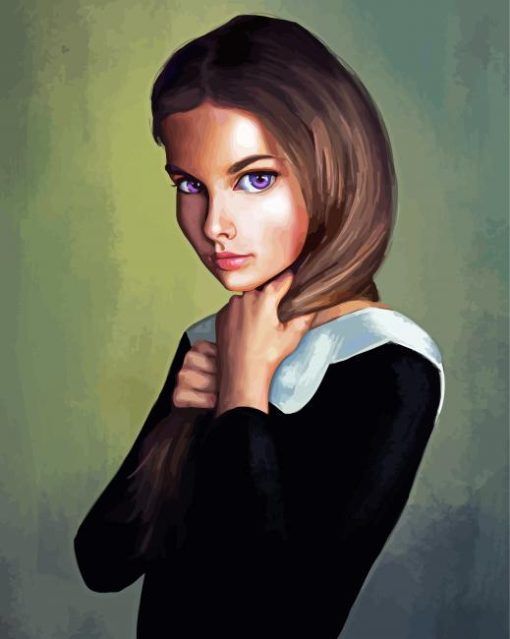 Aesthetic Girl With Violet Eyes Paint By Numbers