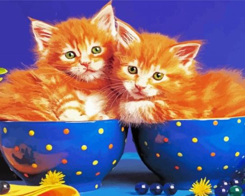 Aesthetic Kittens In Cup Paint By Numbers